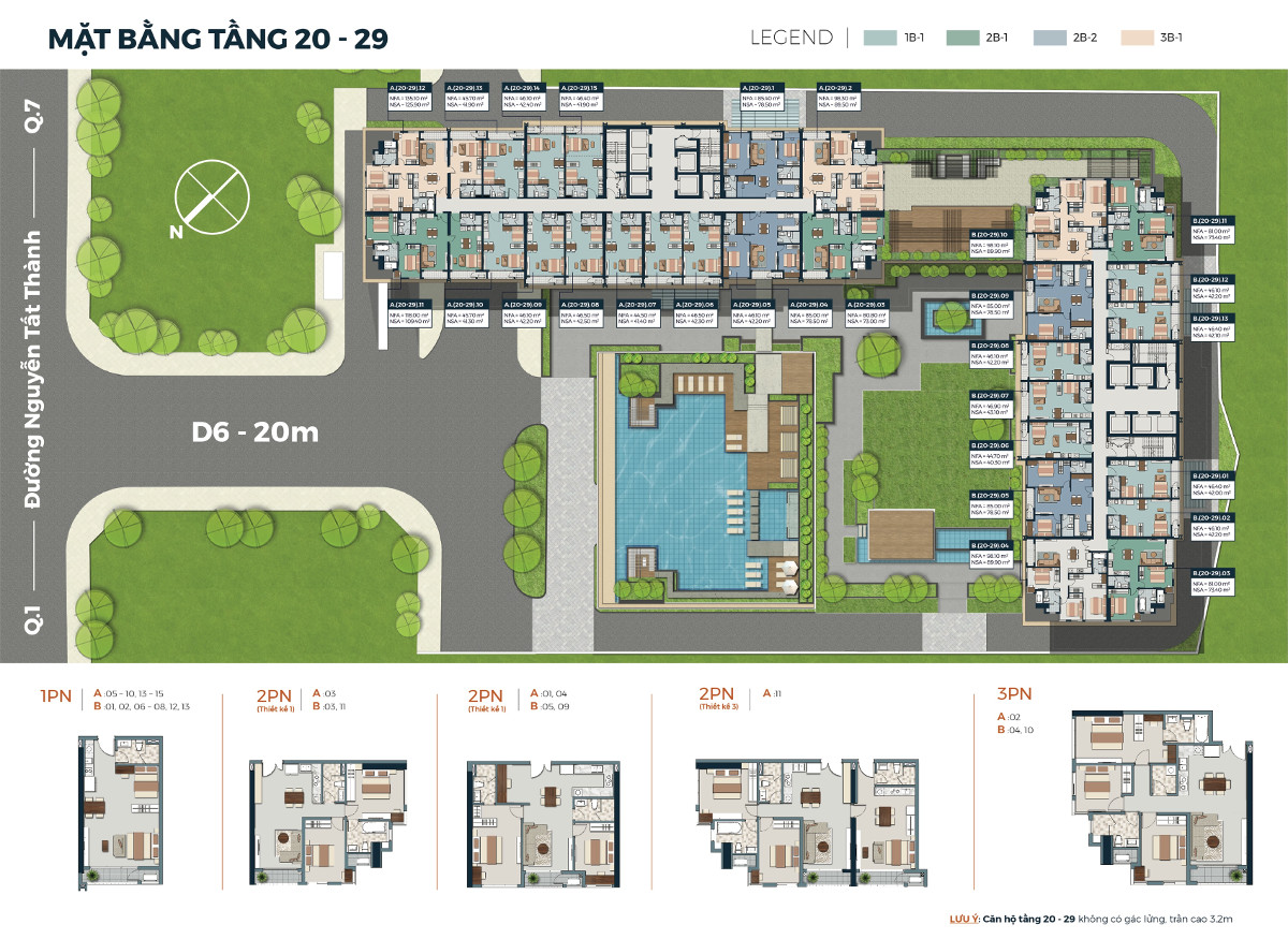 Mặt bằng Lancaster Lincoln tầng 20-29