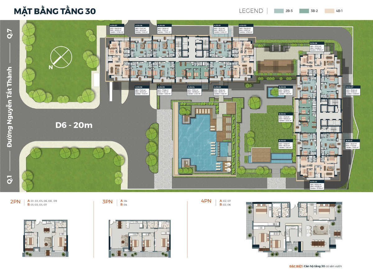 Mặt bằng Lancaster Lincoln tầng 30