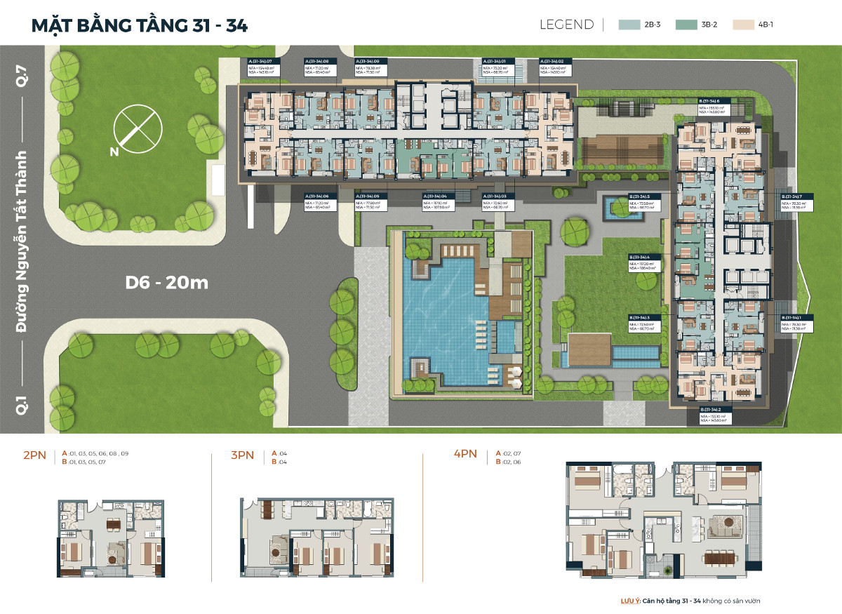 Mặt bằng Lancaster Lincoln tầng 31-34